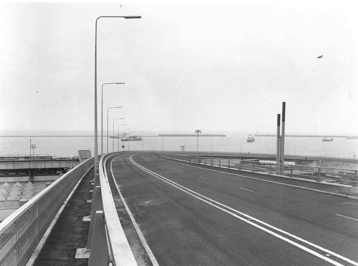 The new Jubilee Way in Dover had to be closed within hours of the opening ceremony in February 1977 because of high winds