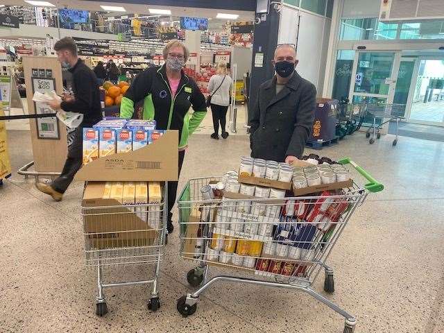 Galaxy Trust boss Garry Ratcliffe, pictured right helped set up a half-term food bank