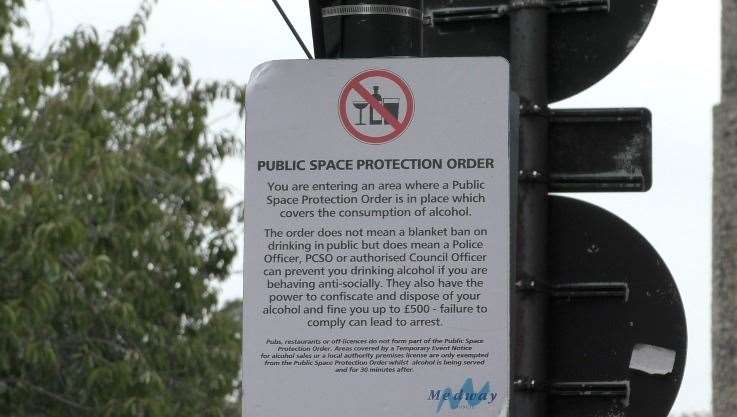 The boundary of the Public Space Protection Order in Rochester cuts the station car park in half