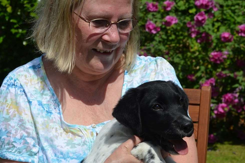 Betty with her new owner Sue Wallington in Tunbridge Wells