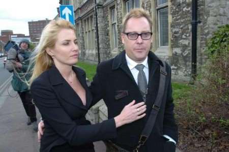 Vic Reeves arriving at Maidstone Magistrates' Court with his wife. Picture: GRANT FALVEY