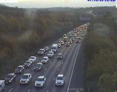 There are delays on the A2 London-bound this morning near Gravesend. Photo: National Highways