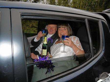 Tony Legg and his new wife Jane Pullinger-Legg on their wedding day in Larkfield.