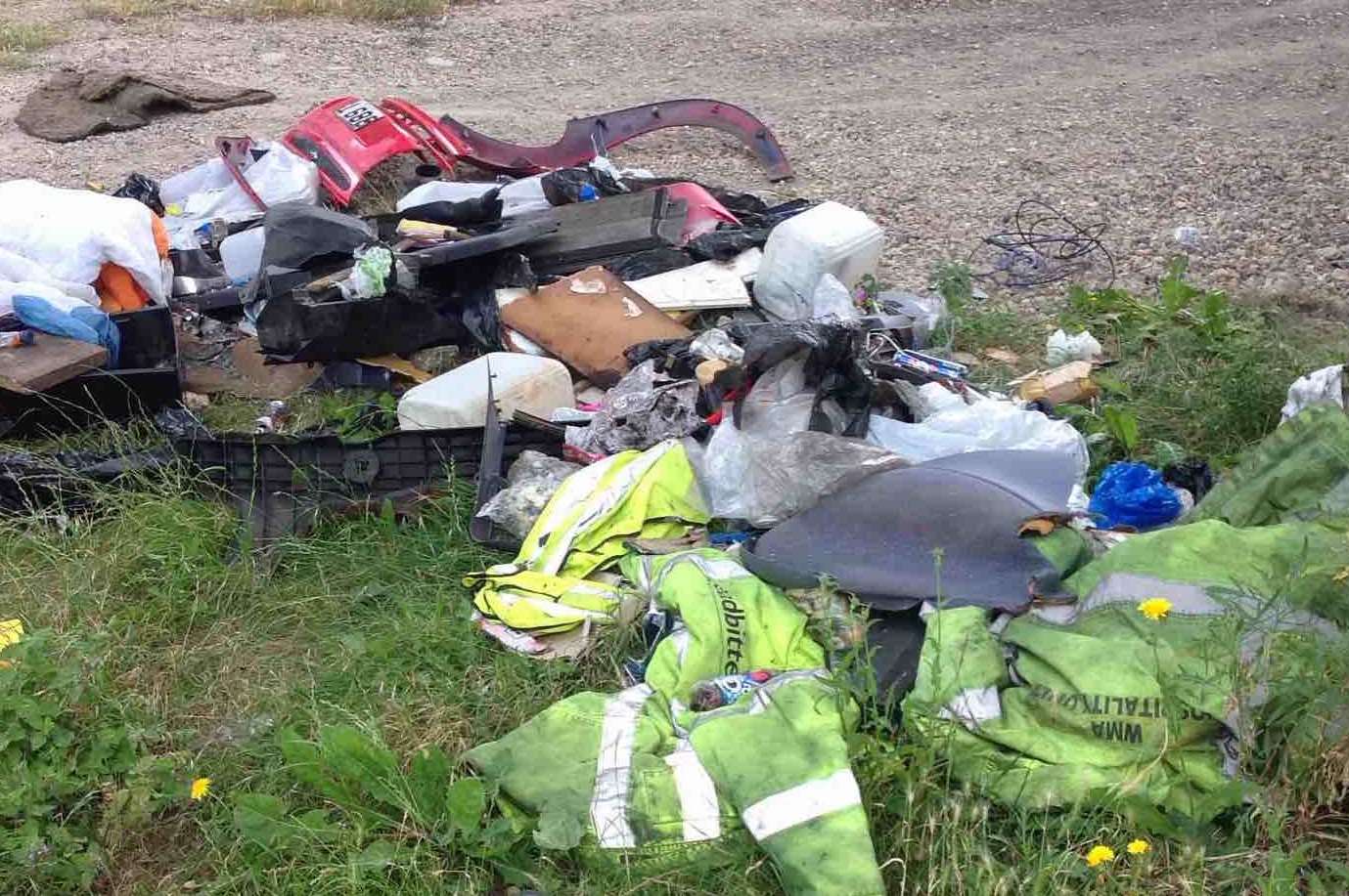 The dumped rubbish, picture Medway Council.