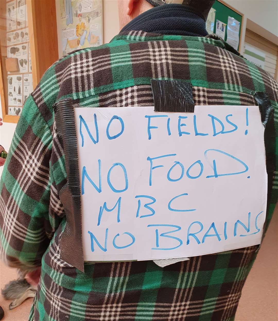 This protester's message was clear - but it was really the Government's fault not MBC's
