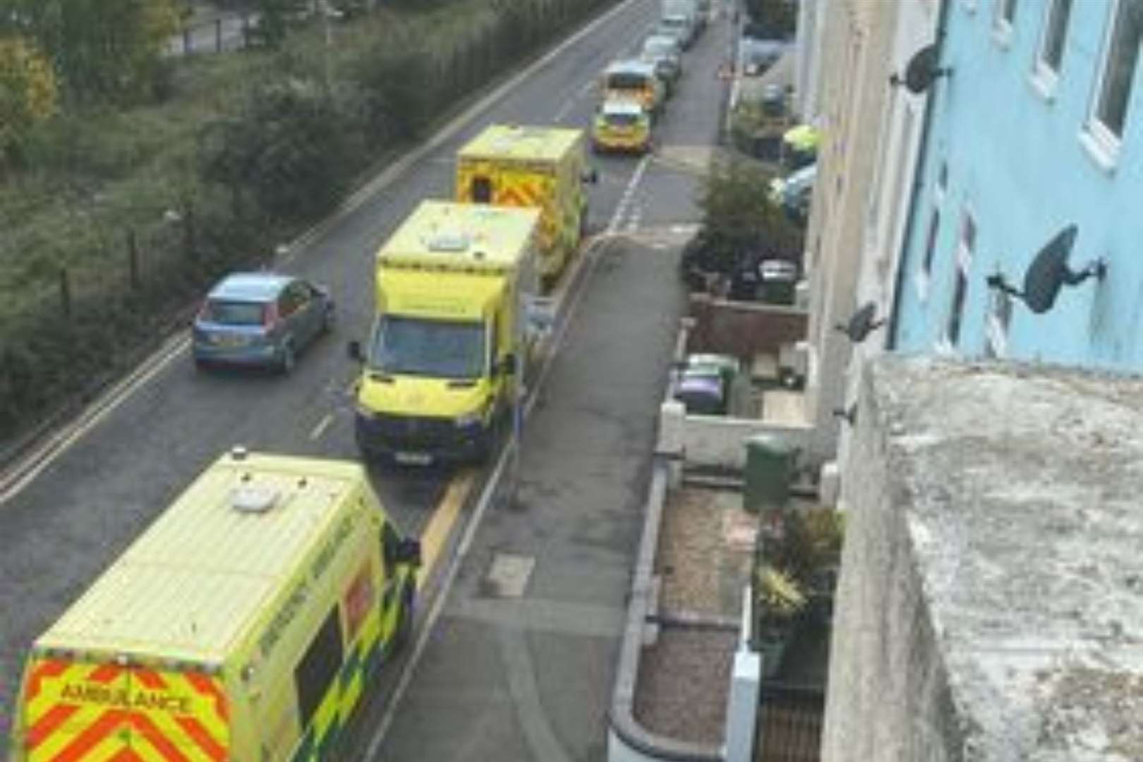 Emergency services have descended on Tram Road