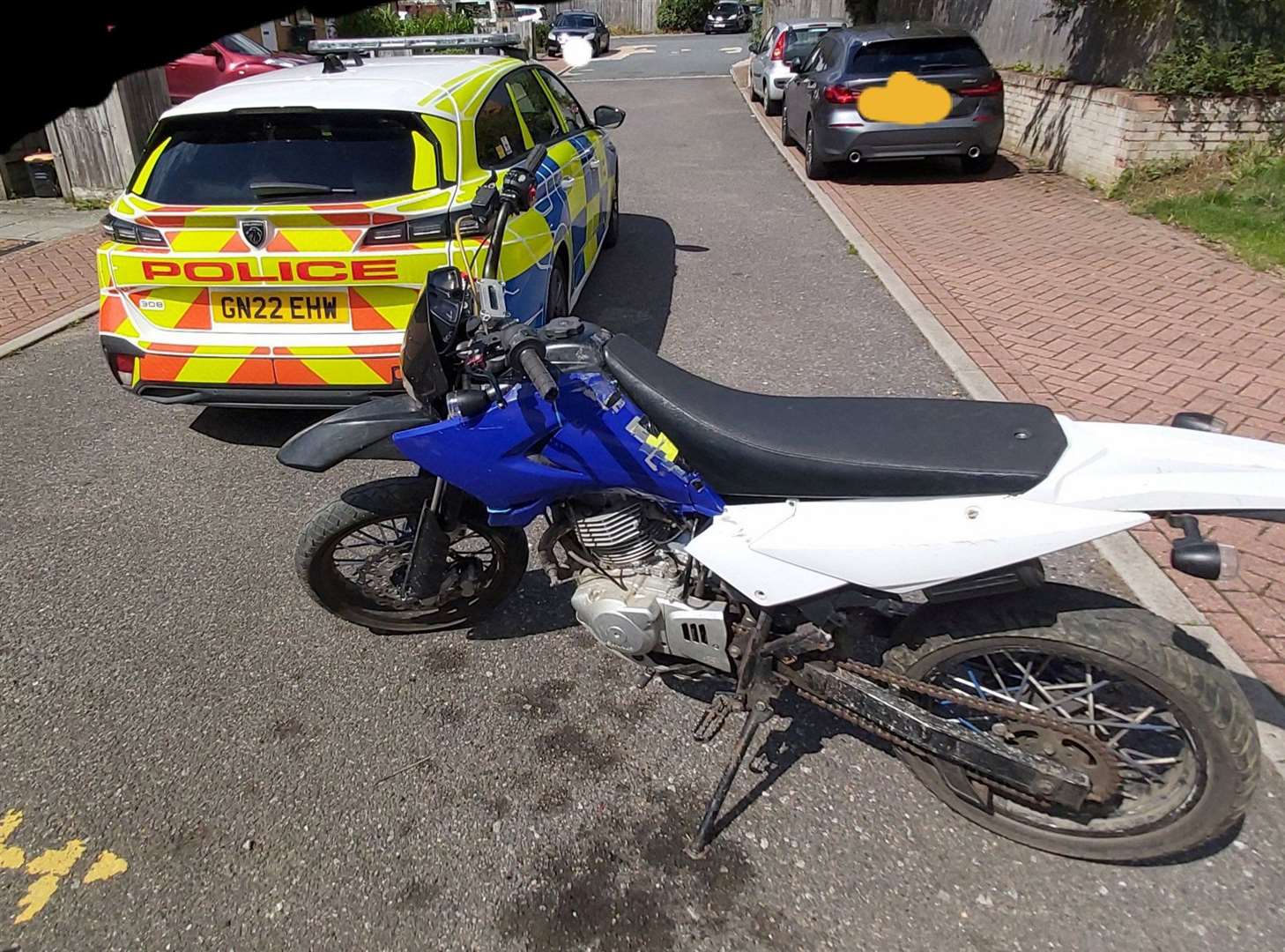 A motorbike was seized in the Stanhope area of Ashford. Picture: Kent Police