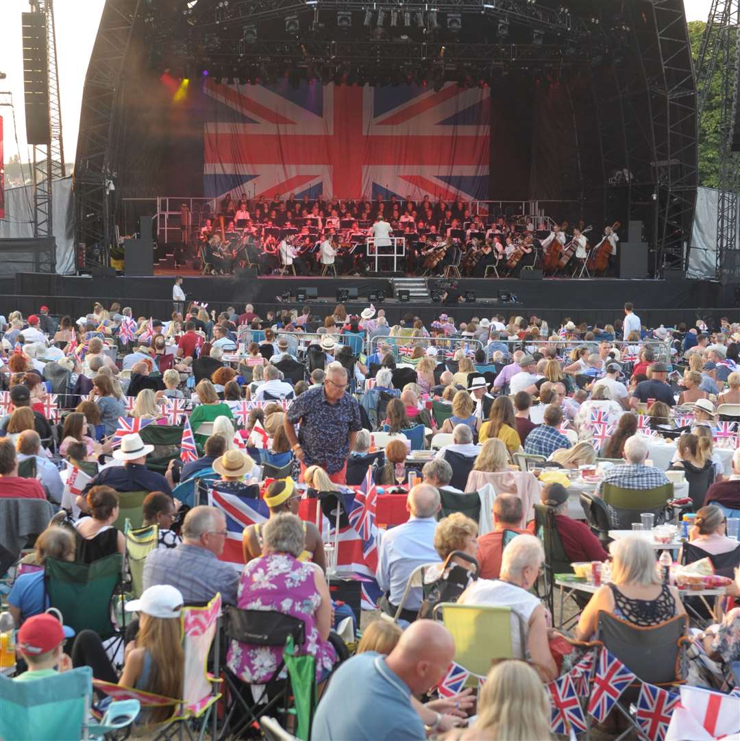 Rochester Castle Gardens during the Castle Concerts in 2018