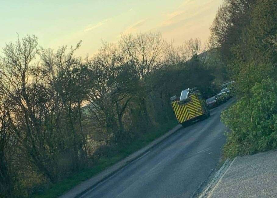 Emergency services in Aylesham Road, Snowdown. Picture: LKJ Media