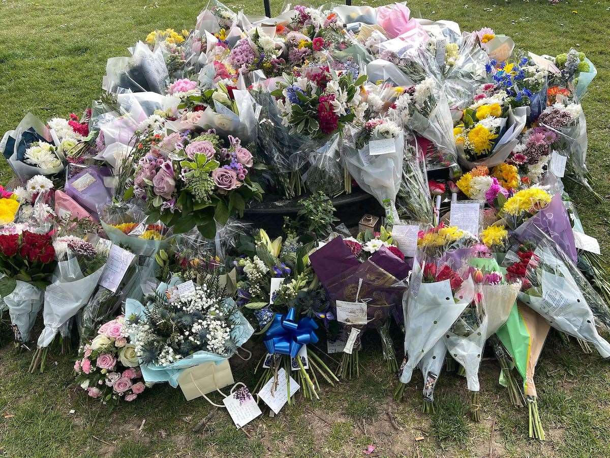 Floral tributes have been laid in Aylesham village square in tribute to Mrs James