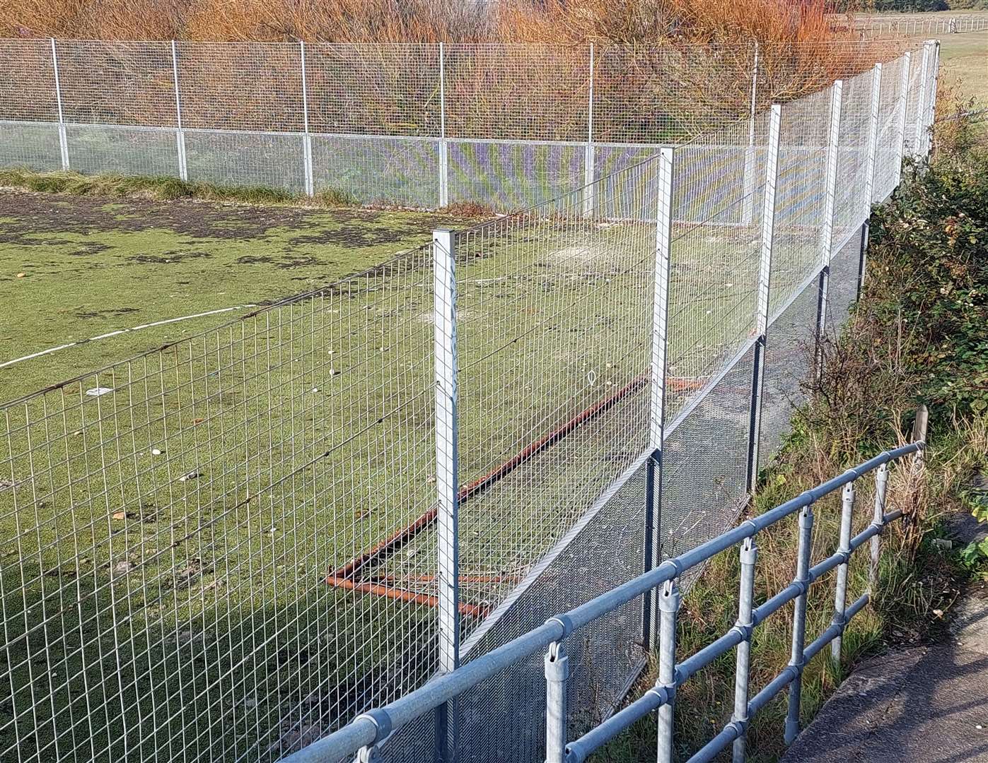 The neglected astroturf pitch at Pirate Springs