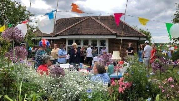 Residents and patients enjoying the garden. Picture: Sarah Pambour