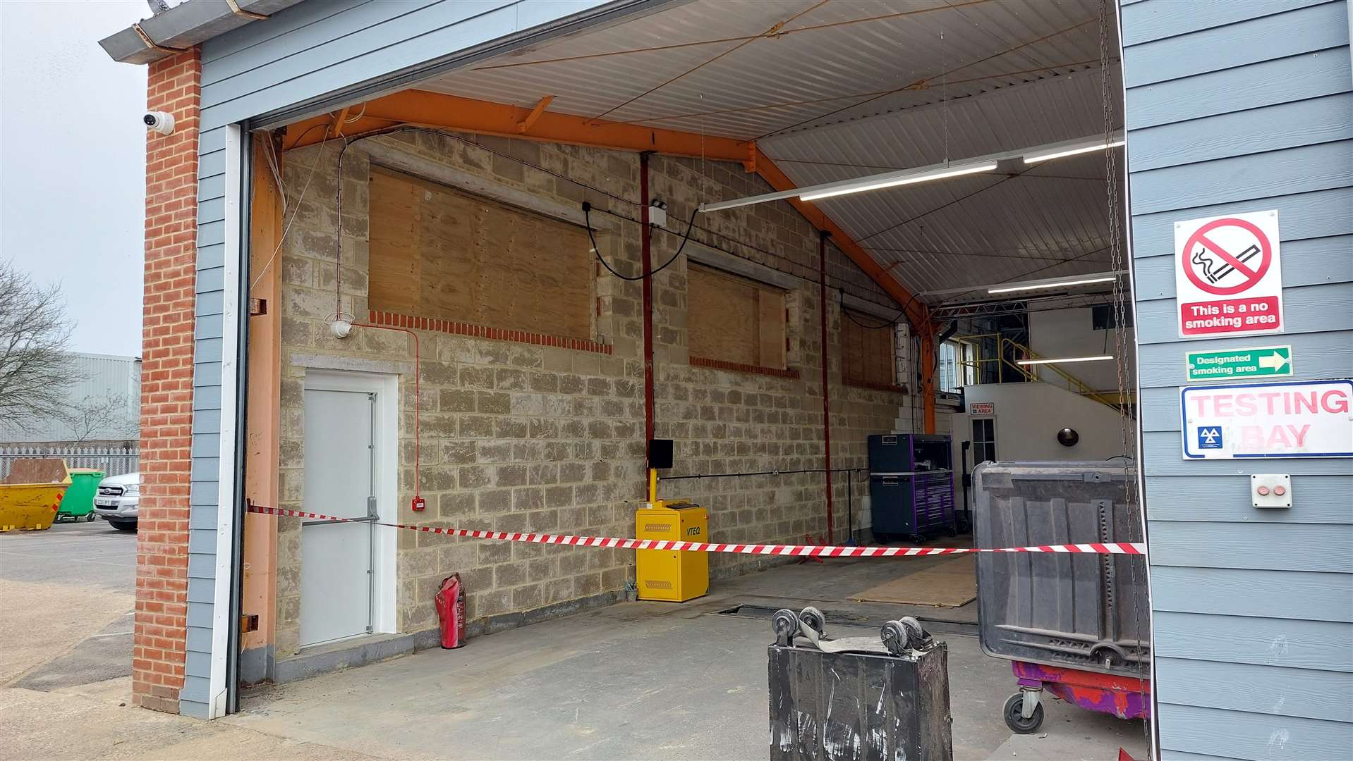 A new wall has gone up and the MOT bay will reopen in the next few days