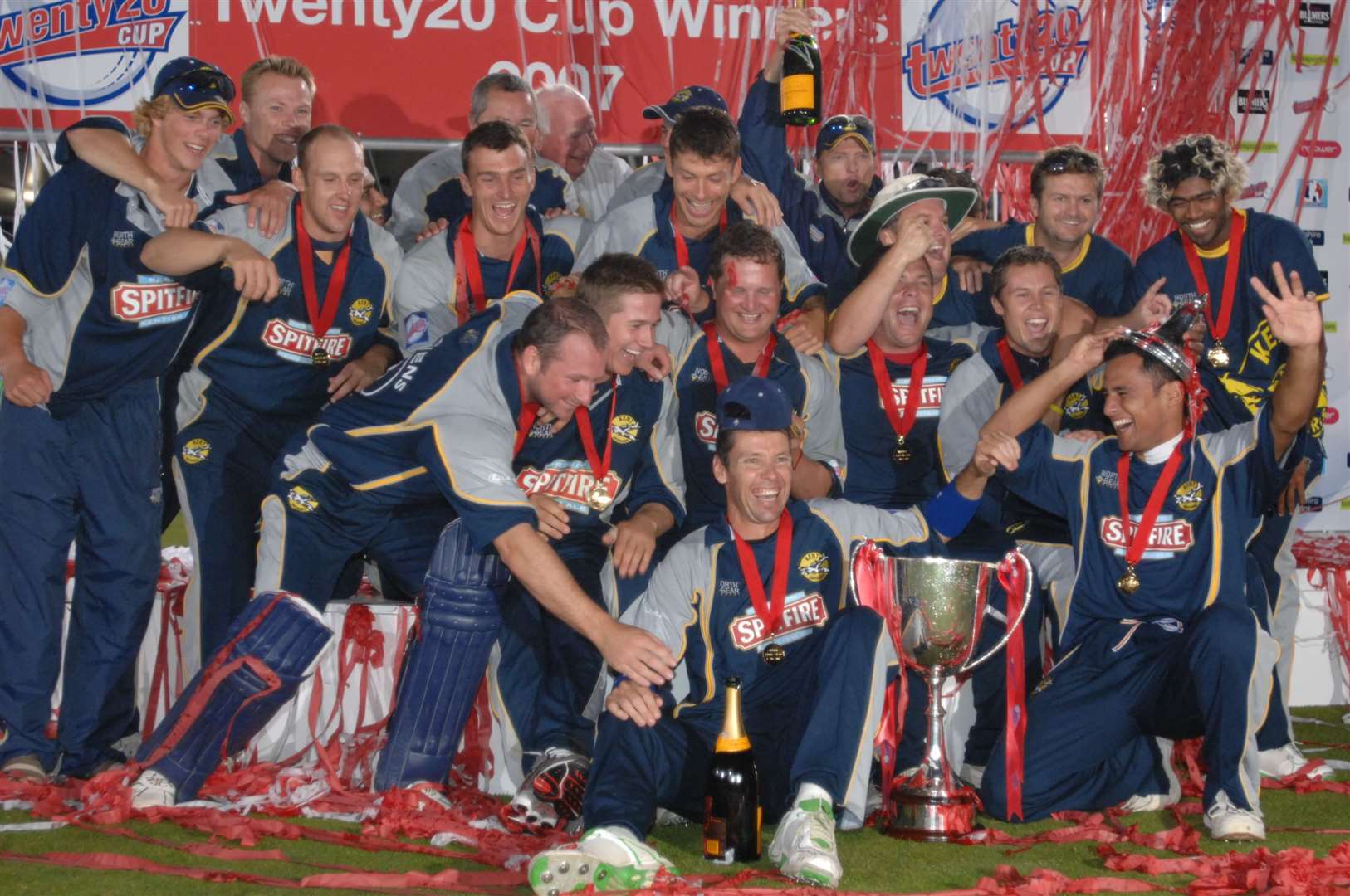 Kent celebrate T20 success in 2007. Photo: Barry Goodwin