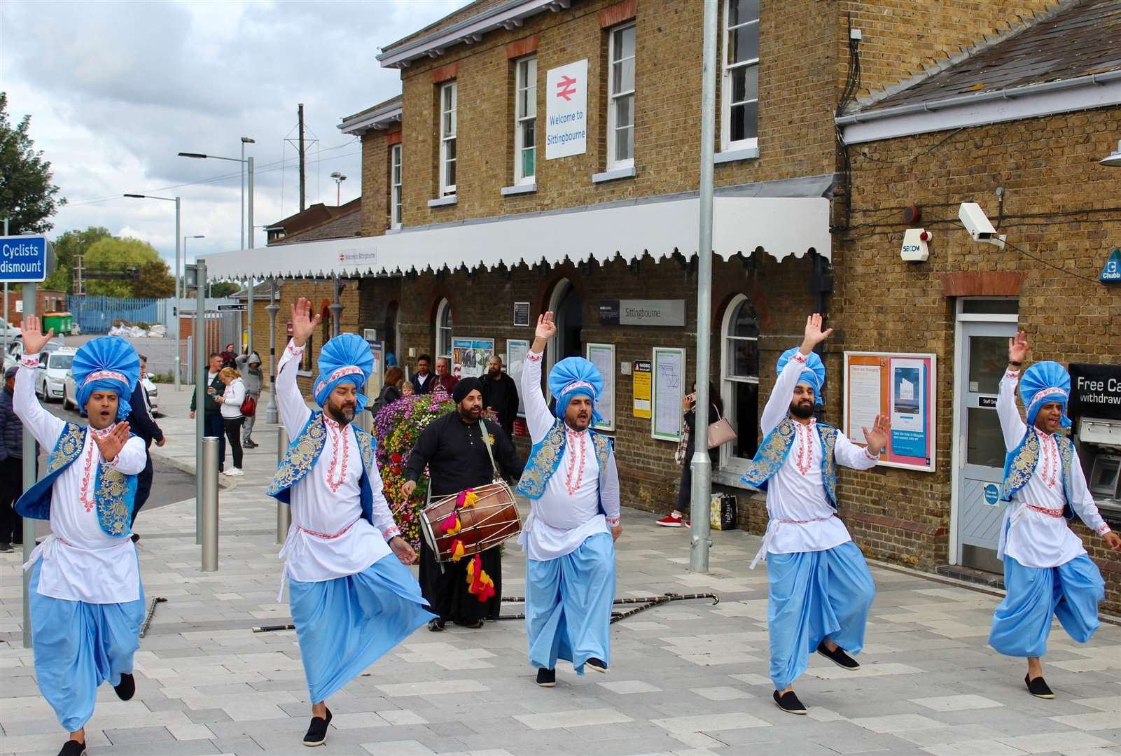 Bhangra dancing outside Sittingbourne Railway Station. Picture: Cohesion Plus