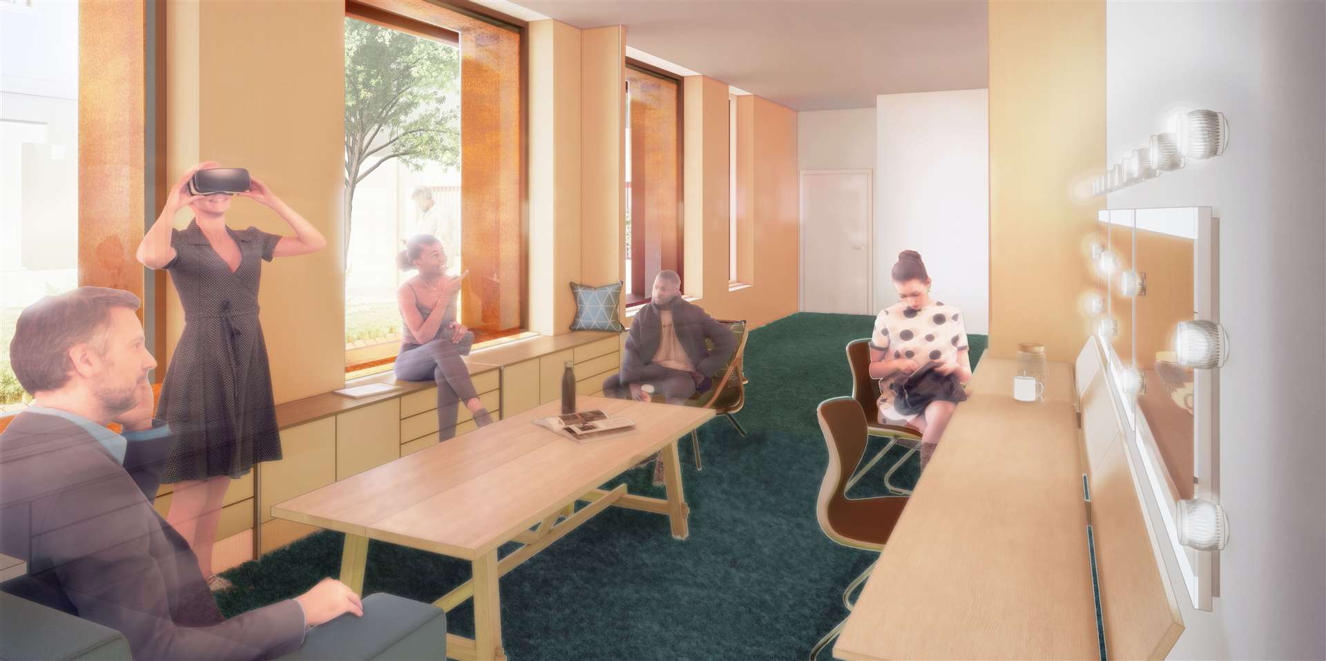 An area to be called the Green Rooms at The Docking Station. Picture: FSB Studios