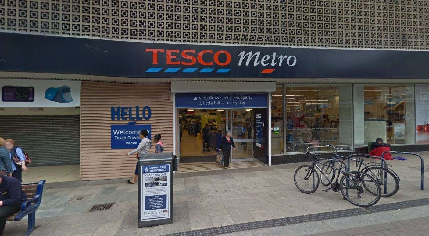 Alcohol and groceries were allegedly stolen from Tesco New Road and Whitehill Lane, Gravesend. Picture: Google Maps