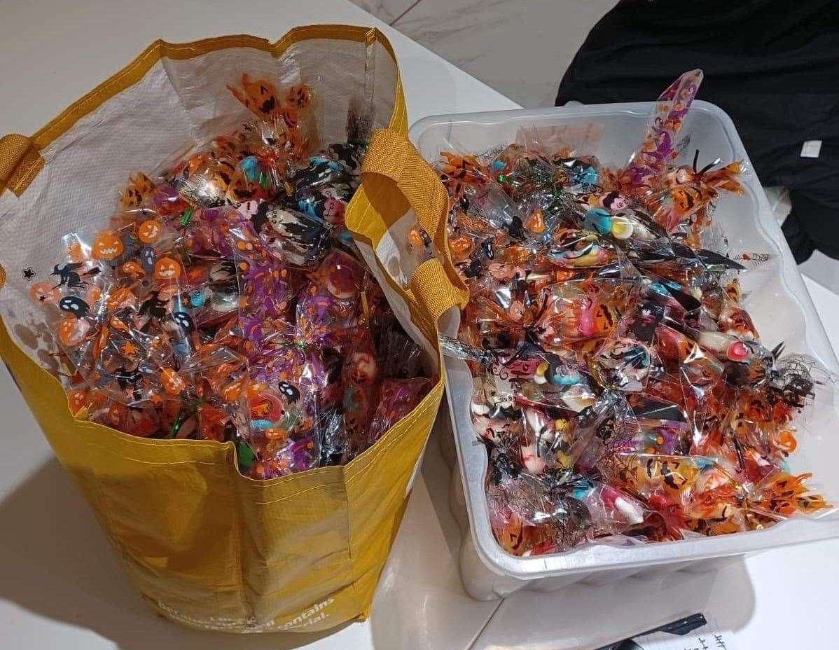 The sweets ready to be handed out. Picture: Michael Steel Clark