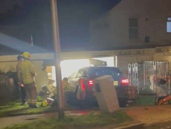 The car crashed into the side of the building in December. Picture: Shona Sleath