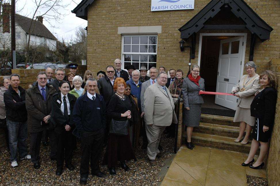 Mayor of Swale Cllr Sue Gent opens the new Parish Council office in Minster