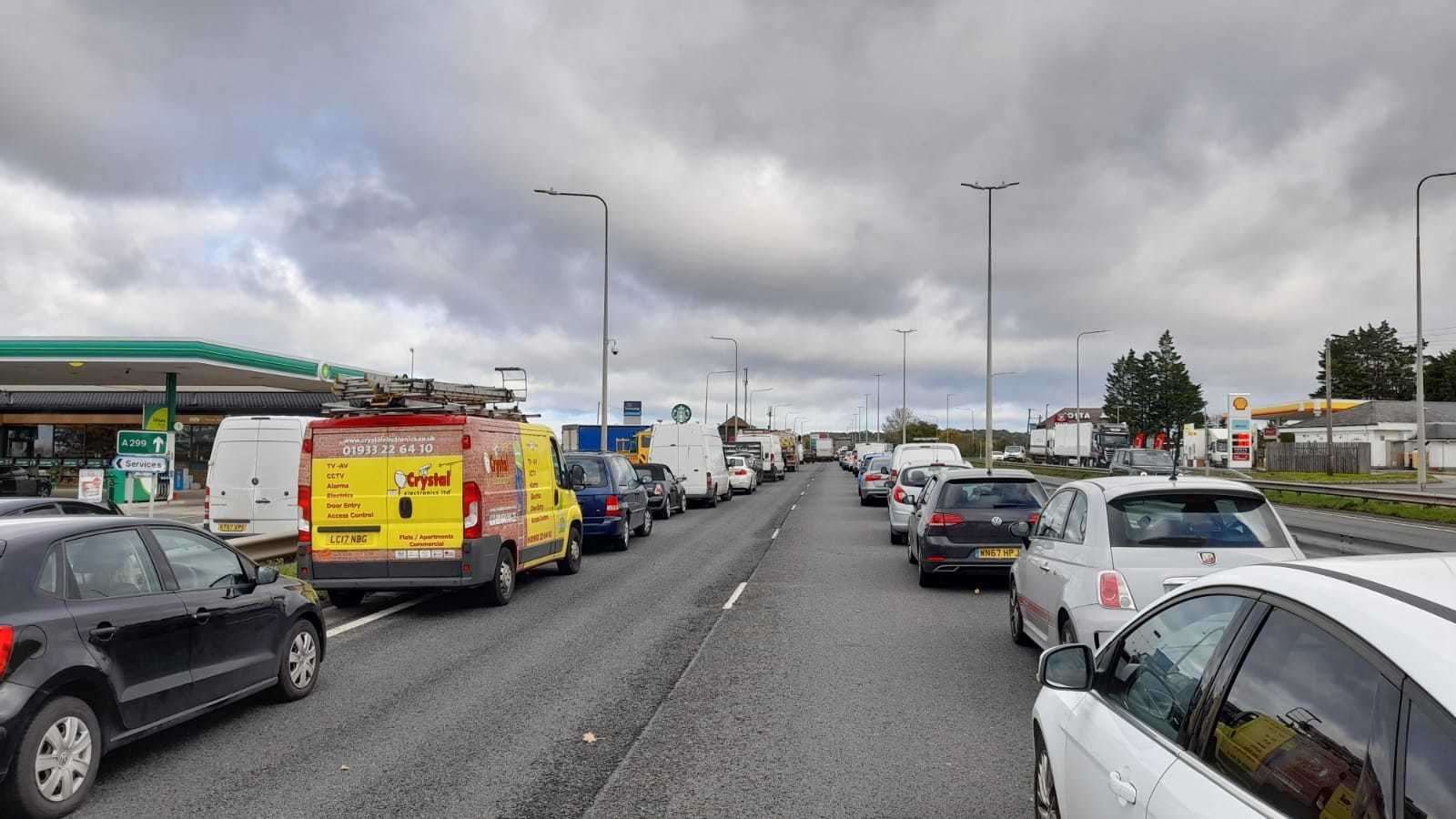 Drivers have been stuck for more than hour on the Thanet Way
