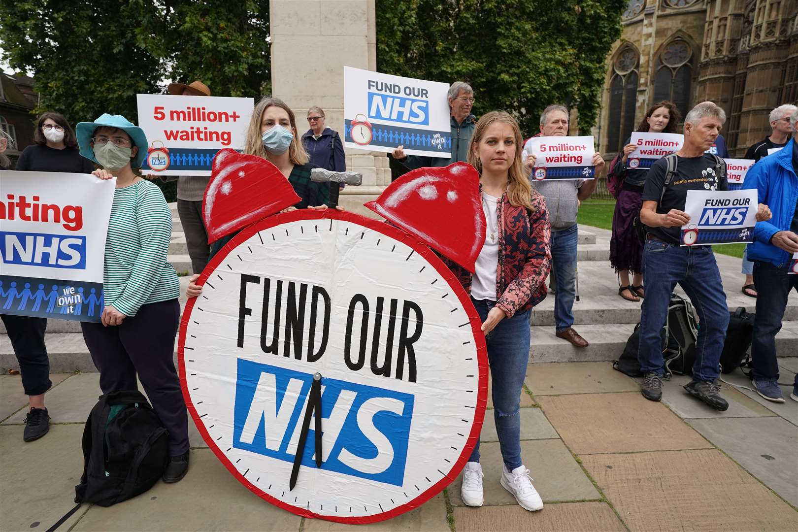 Campaigners are seeking more money for the NHS (Stefan Rousseau/PA)