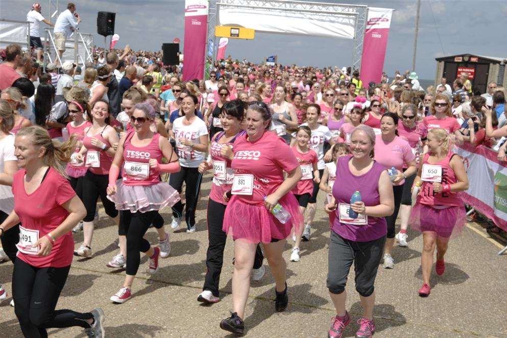 Runners in the 2013 Herne Bay 'Race for Life' from Hampton on Sunday. Picture: Chris Davey