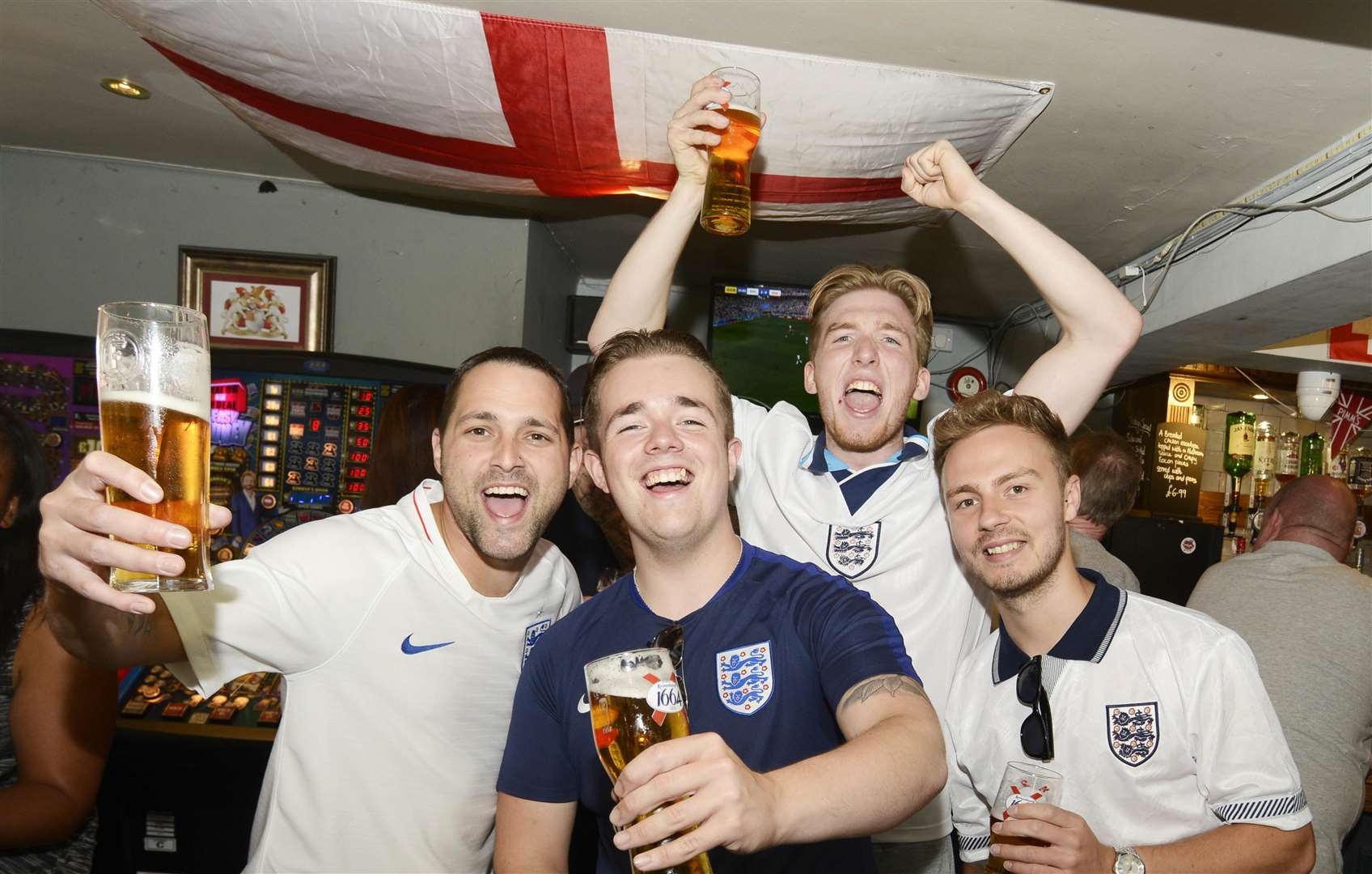 There's only one Harry Kane: Supporters at the John Wallis in Ashford.Picture: Paul Amos.