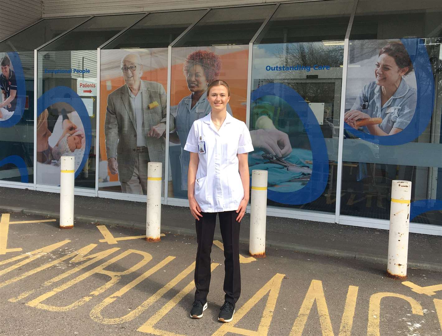 Lucy Shaw, 18, works at Maidstone Hospital as a clinical support worker Picture: Maidstone and Tunbridge Wells NHS Trust