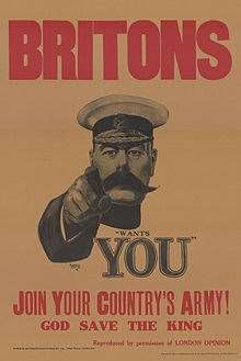 The iconic Lord Kitchener poster which recruited people as soldiers for the First World War