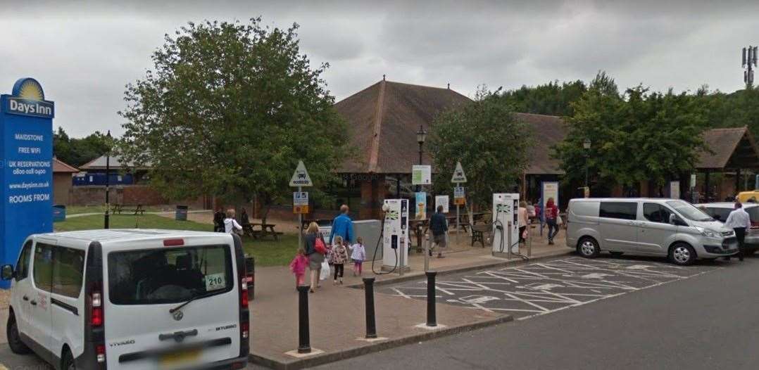 The suspects were arrested at the Maidstone Services on the M20. Picture: Google