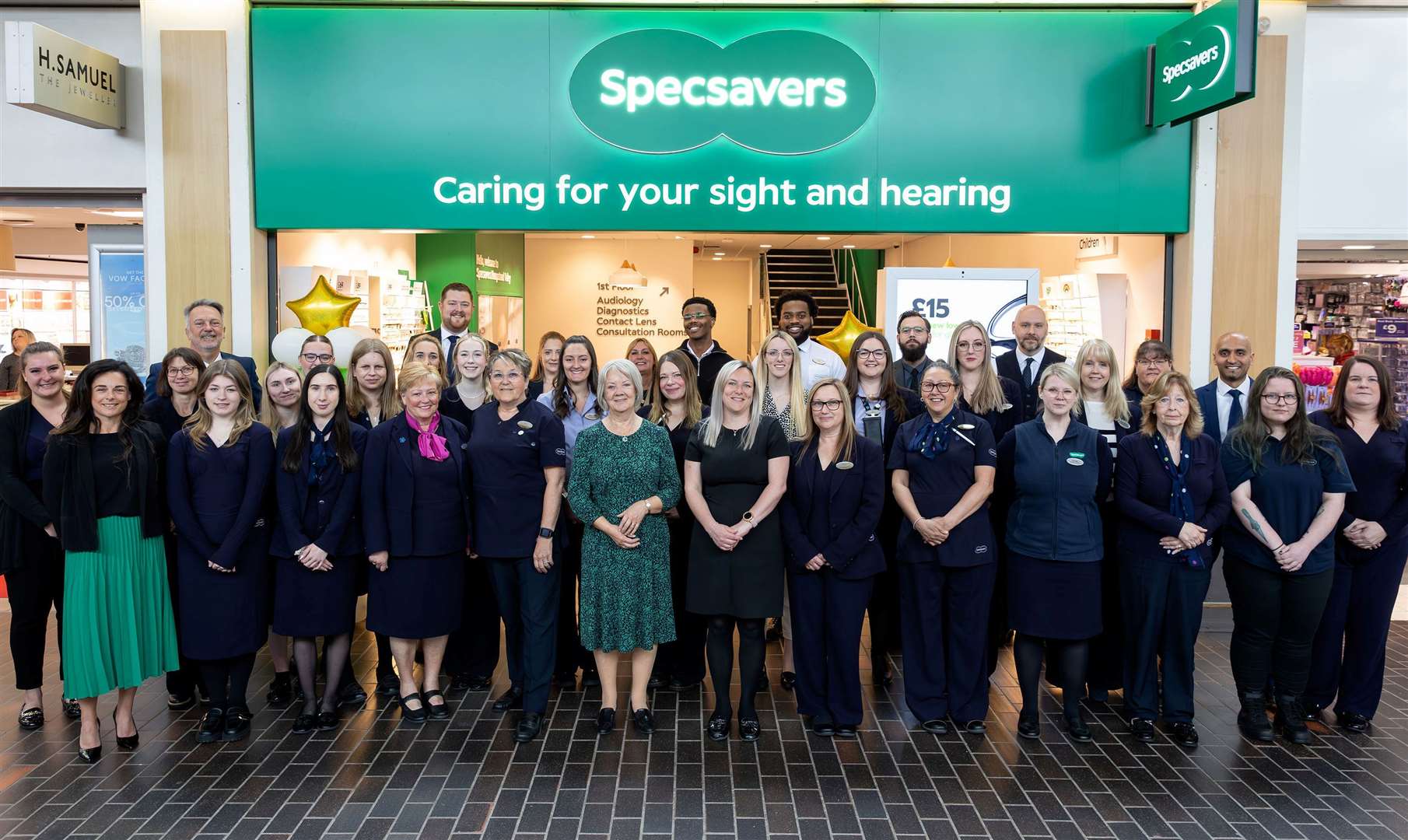 Dame Mary Perkins, co-founder of Specsavers, visited Hempstead Valley for the branch's grand opening. Picture: Jen Holland Photography