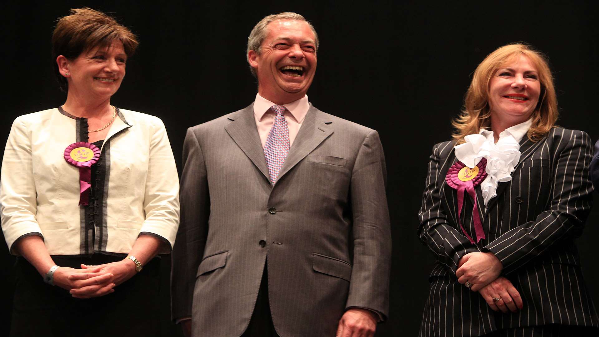 Nigel Farage with new UKIP leader Diane James. Picture: Jon Rowley/SWNS.com