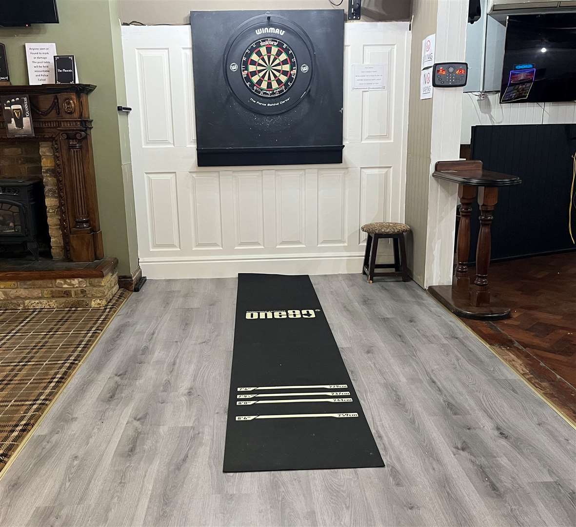 The new darts area installed at The Phoenix in Ashford