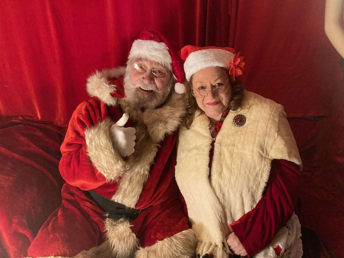 James Enright and his daughter, Sue Percival, as Father and Mother Christmas