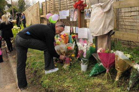 Floral tributes were left for Natalie Jarvis at the spot where she was killed