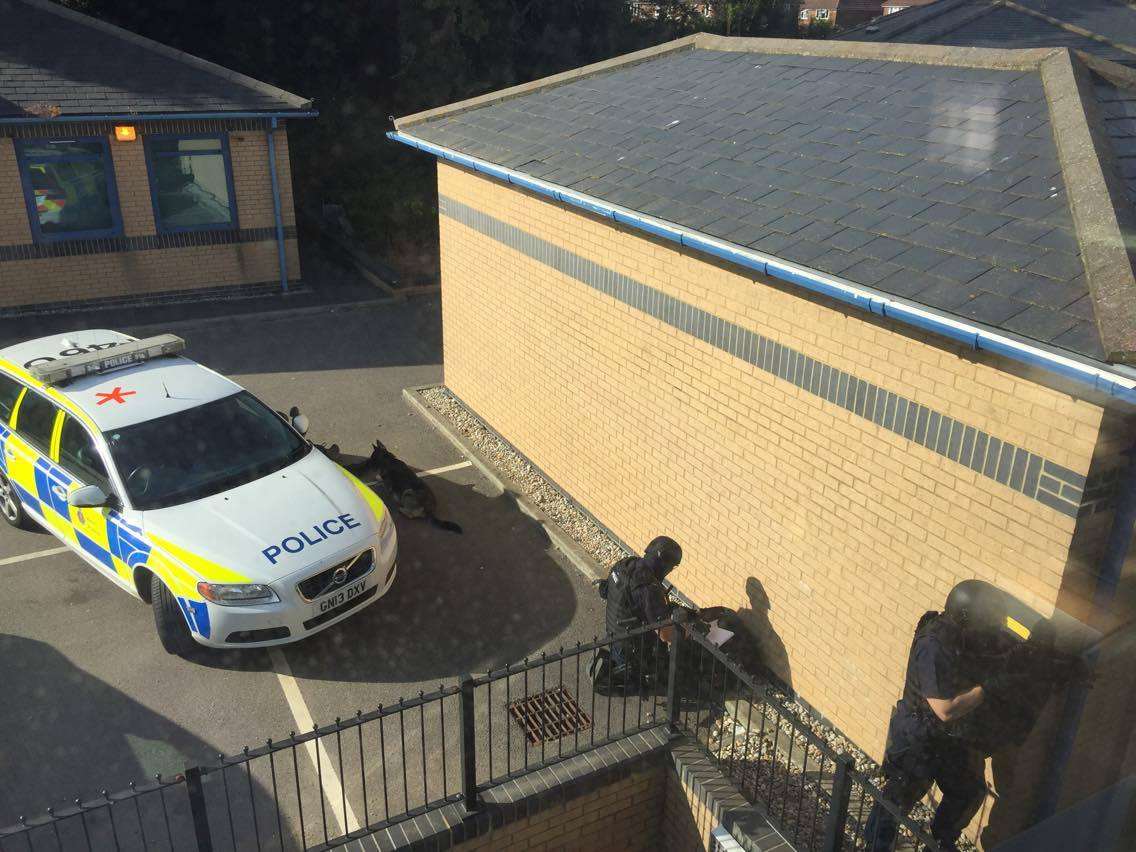 Armed police surrounded the building in Whitfield