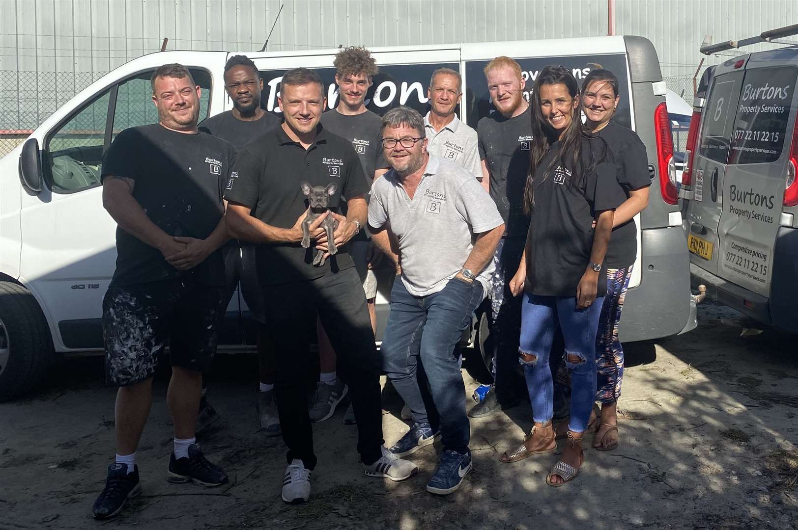 The Burtons Property Services team, in Sittingbourne, which is offering a free DIY SOS-style project for people in need