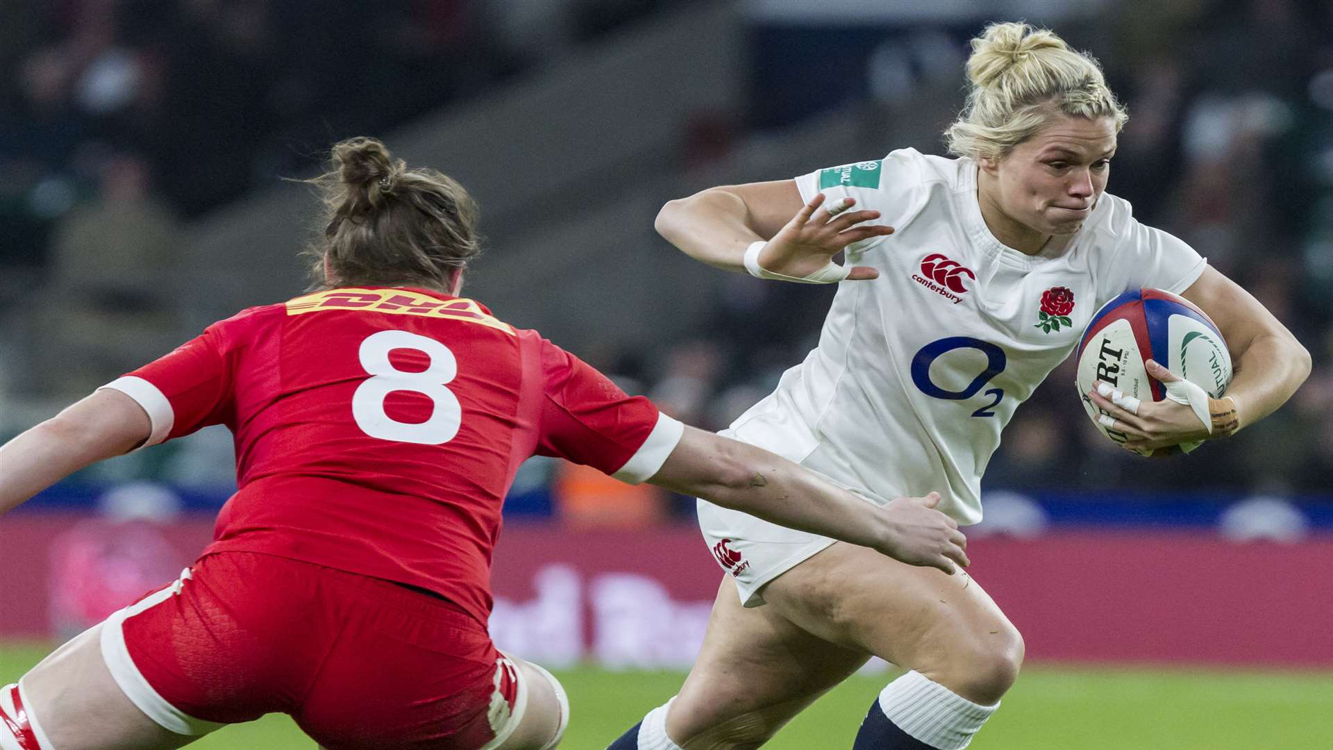 Rachael Burford in action for England against Canada at Twickenham last year Picture: Lissy Tomlinson/rugbymatters