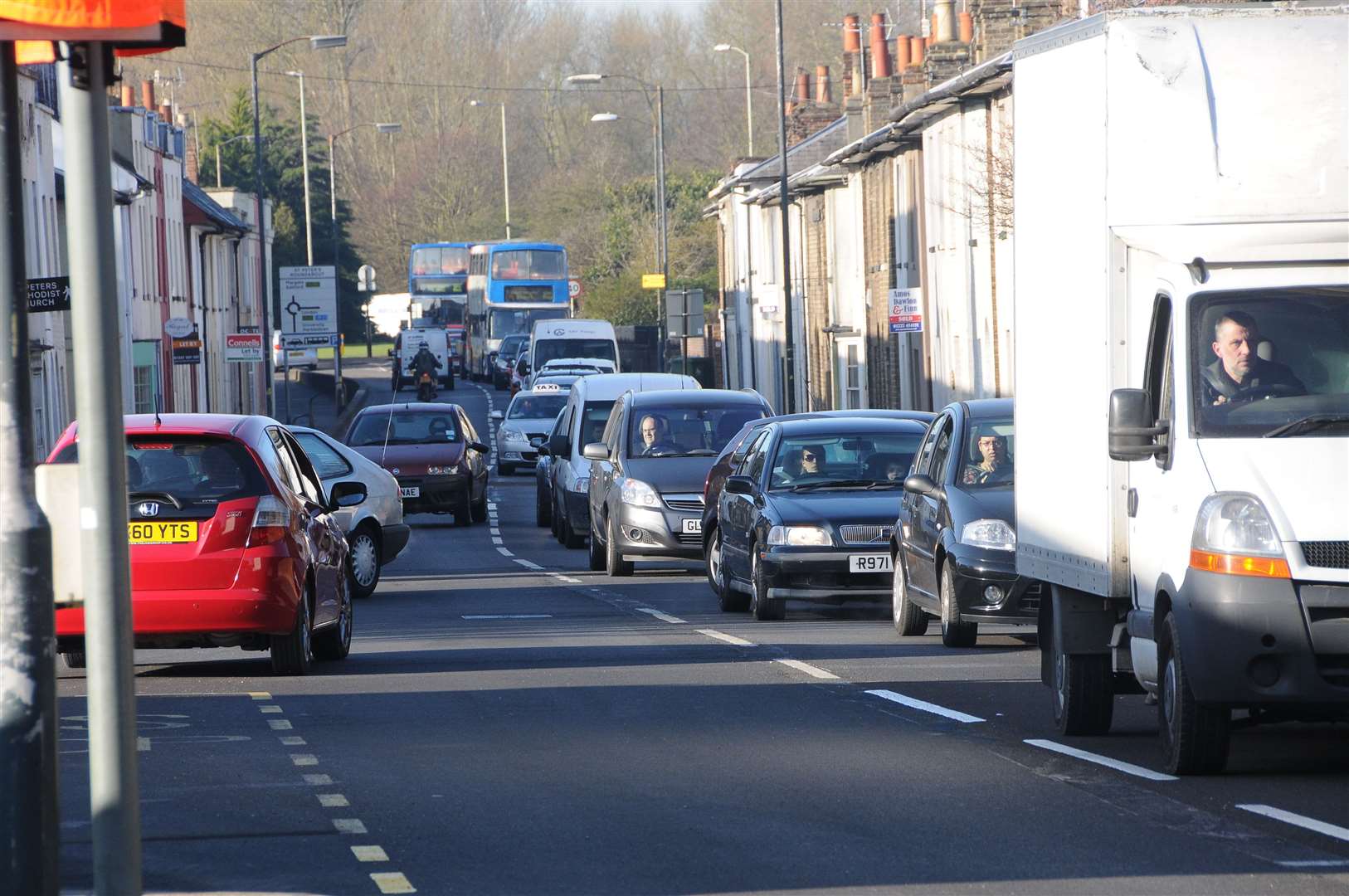 Motorists stuck in congestion in St Peters Place