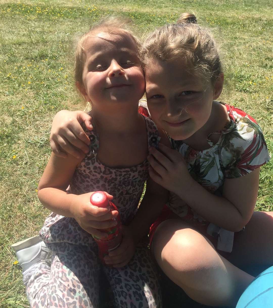 Lily Lockwood with younger sister Courtney, 7