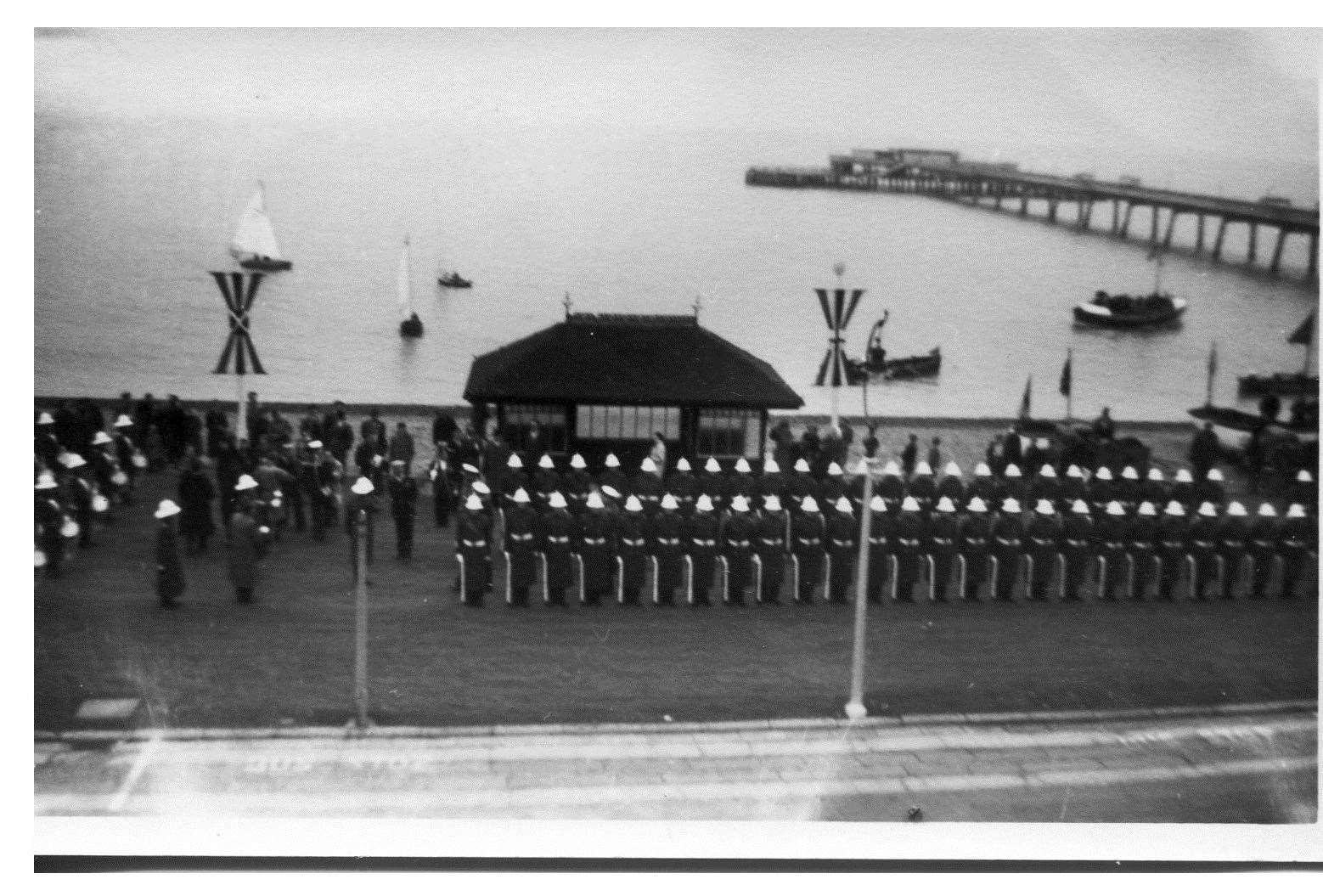 The Royal Marines attended when Prince Philip visited Deal Pier in 1957