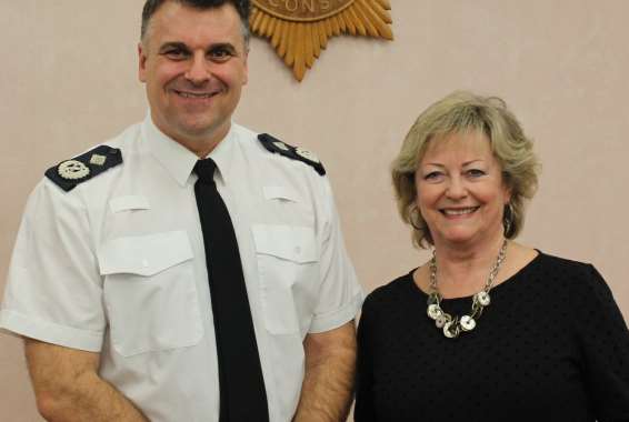 New Kent Police chief constable Alan Pughsley with police commissioner Ann Barnes