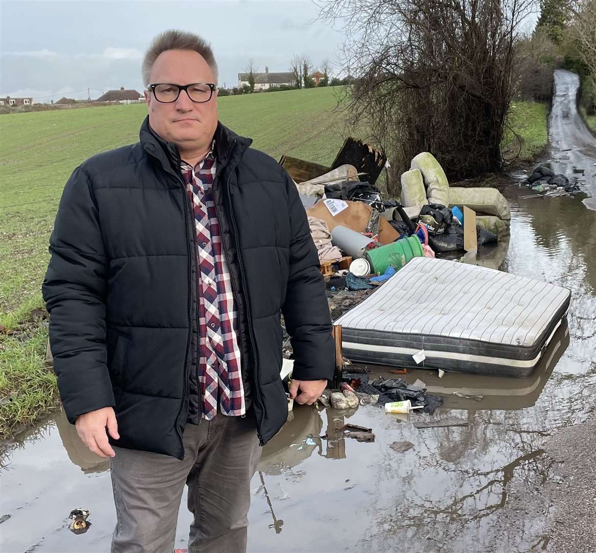 Alan has said there is constant fly-tipping in the area particularly around the potholes. Picture: Alan White