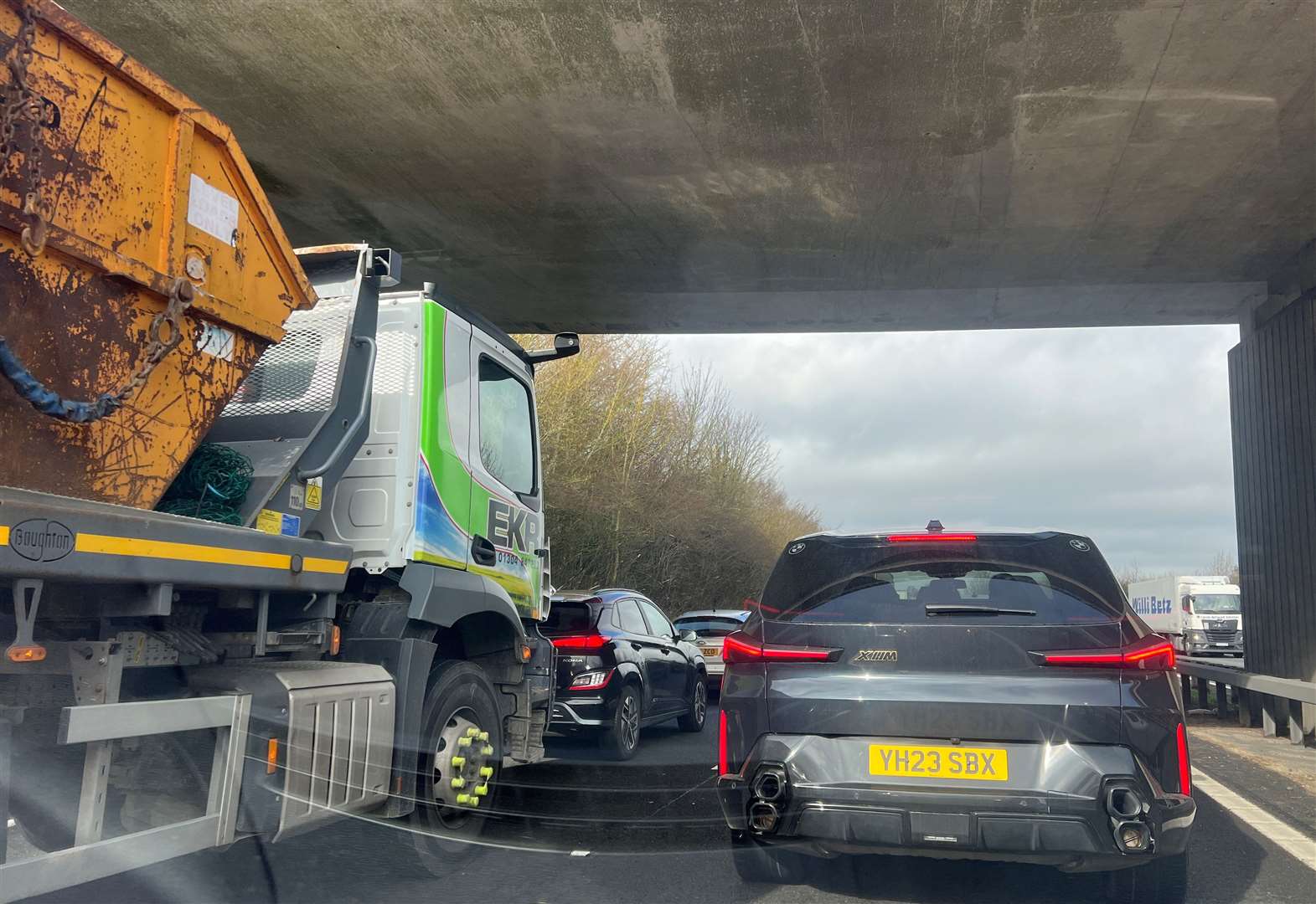 Traffic was temporarily held on the M2 London-bound due to a crash