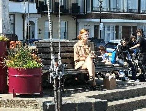 Stacey Dooley filming in Ramsgate. Picture: Gideon Dann