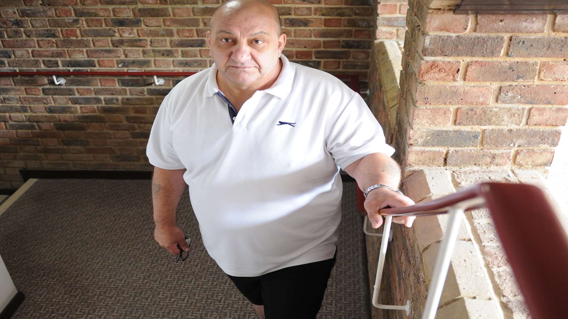 Resident Stephen Harber has lung cancer and struggles to get up the stairs.