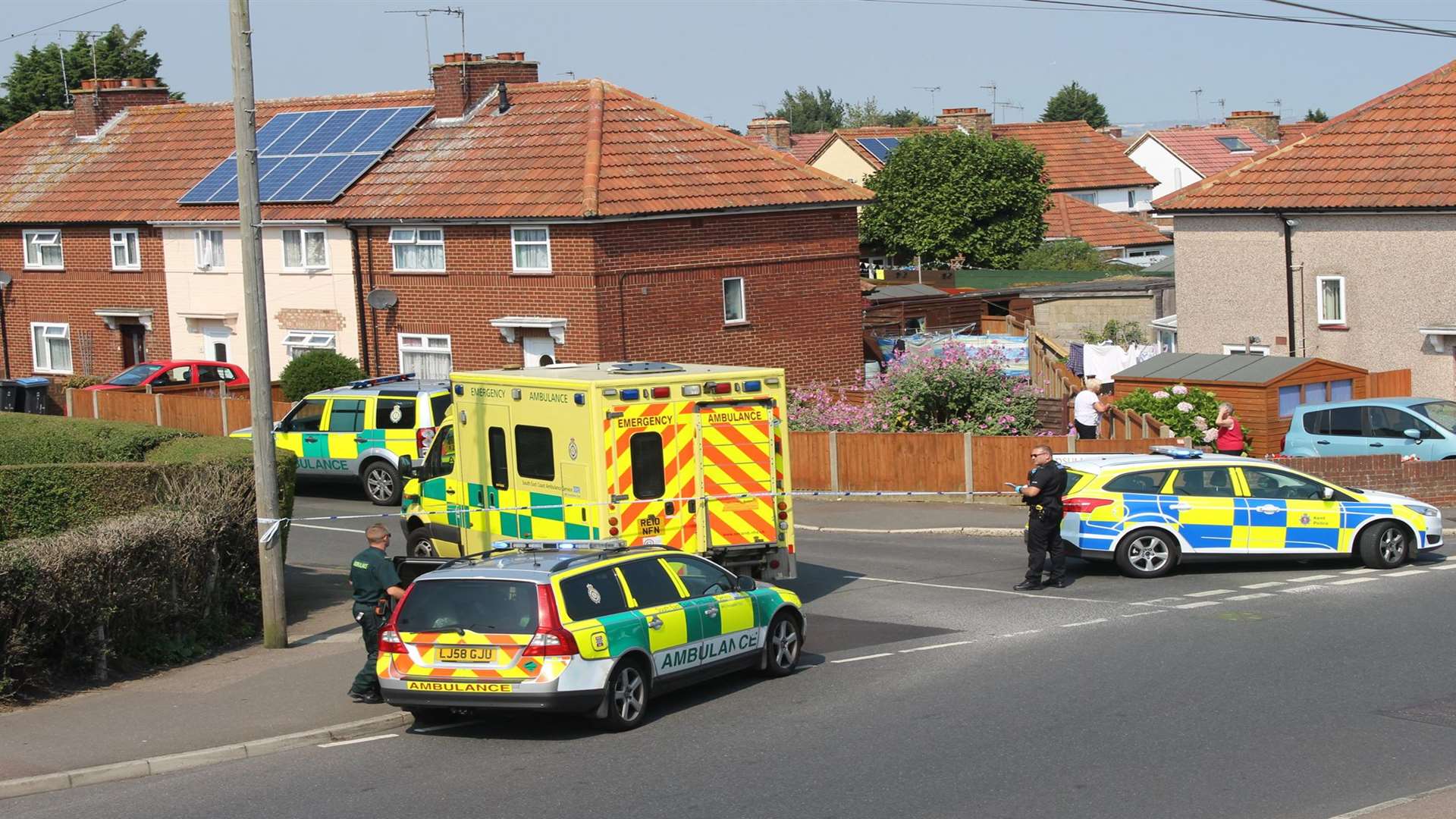Emergency services descended on Redsull Avenue after reports of a suspected stabbing