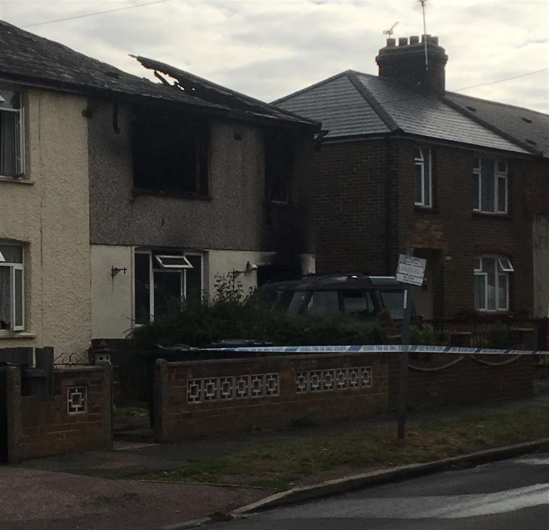 the fire broke out in Ames Road, Swanscombe (3578013)