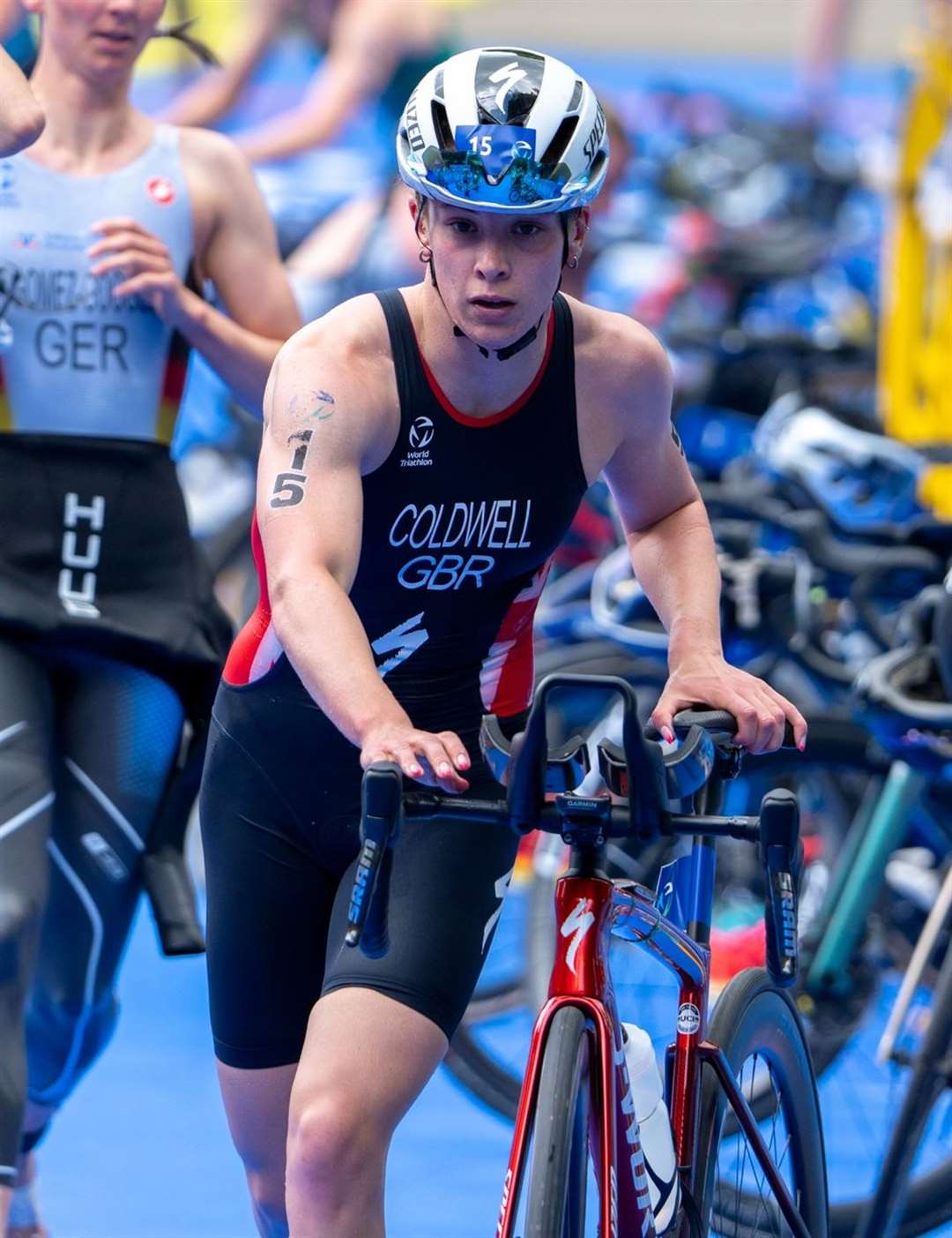 Gravesend's Sophie Coldwell went one better after second place in the opening round of the WTCS. Picture: Paul Mitchell British Triathlon